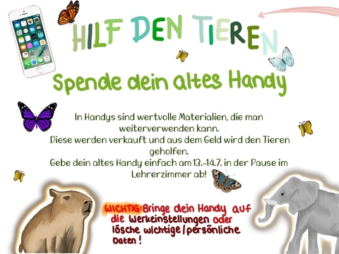 Handyspende | Aktion der Klassen 8c und 8e Beitragsbild